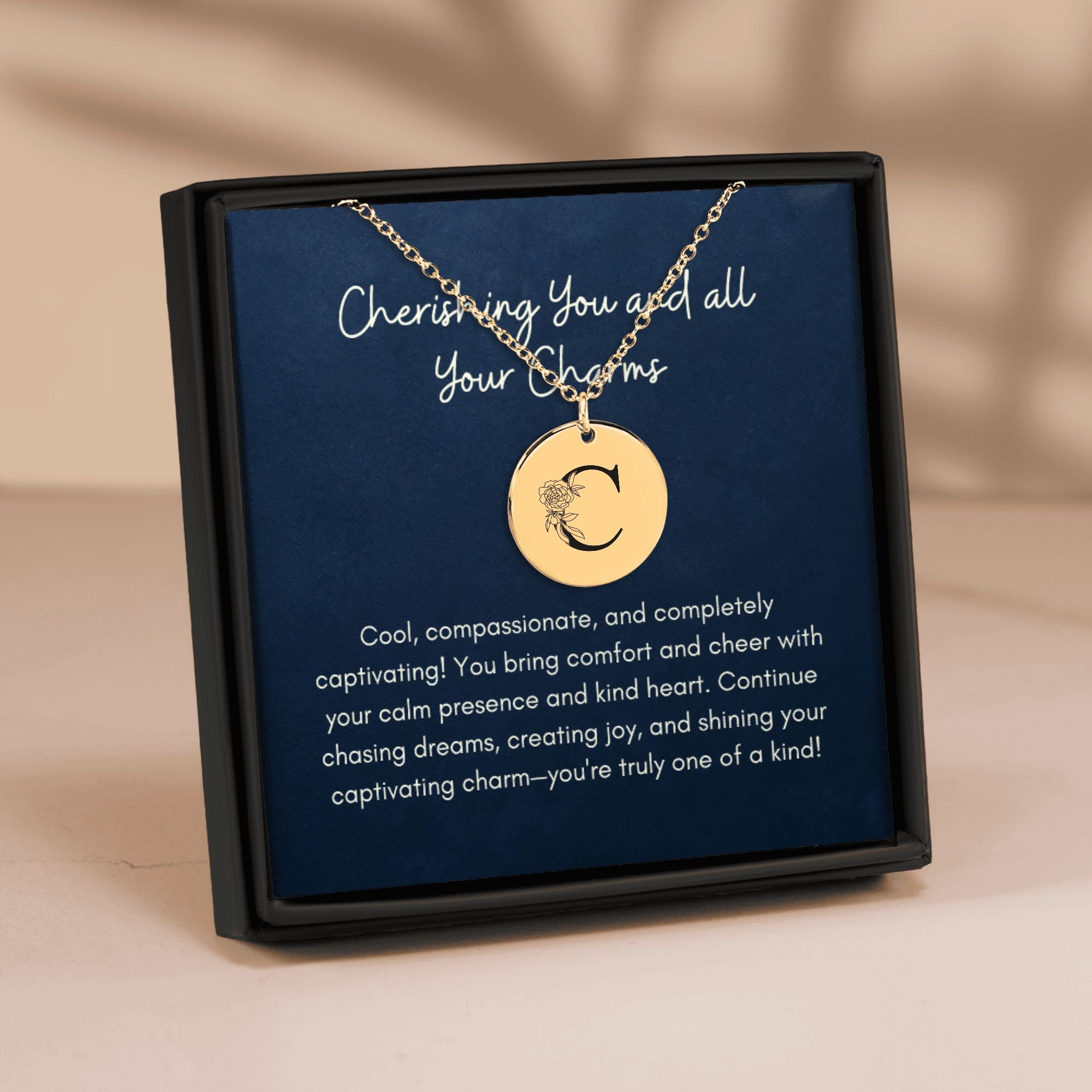 Cherishing You Initial Necklace – C