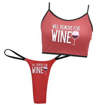 Remove for Wine Dark Red Top & Thong Set - GetGifts