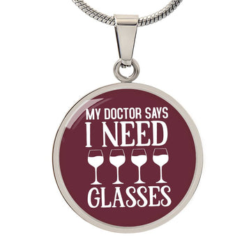 Need Wine Glasses Necklace