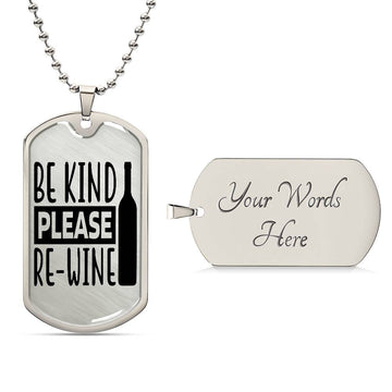 Re-Wine Dog Tag Necklace