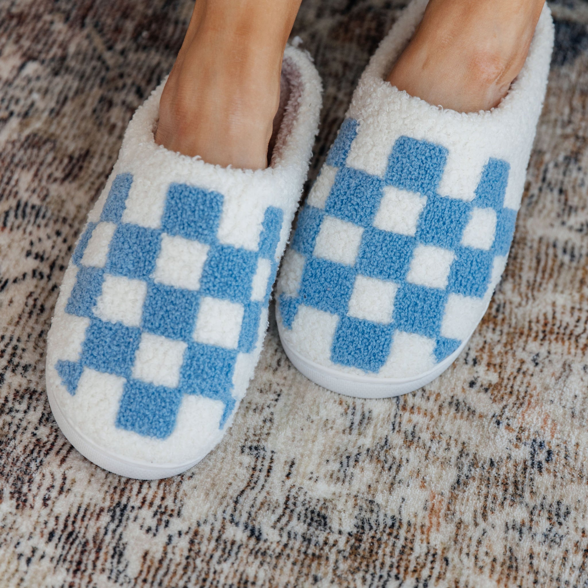 Checked Out Slippers in Blue - Sleep