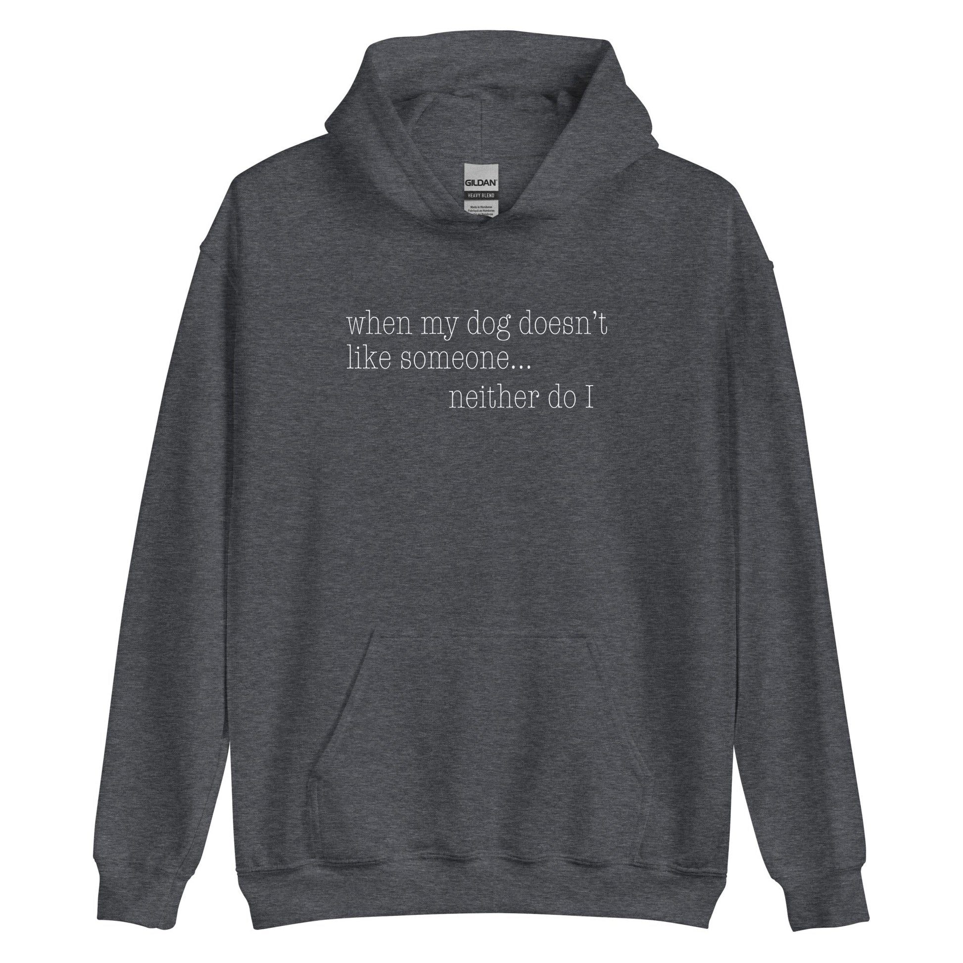 Dog Doesn’t Like Hoodie - Dark Heather / S