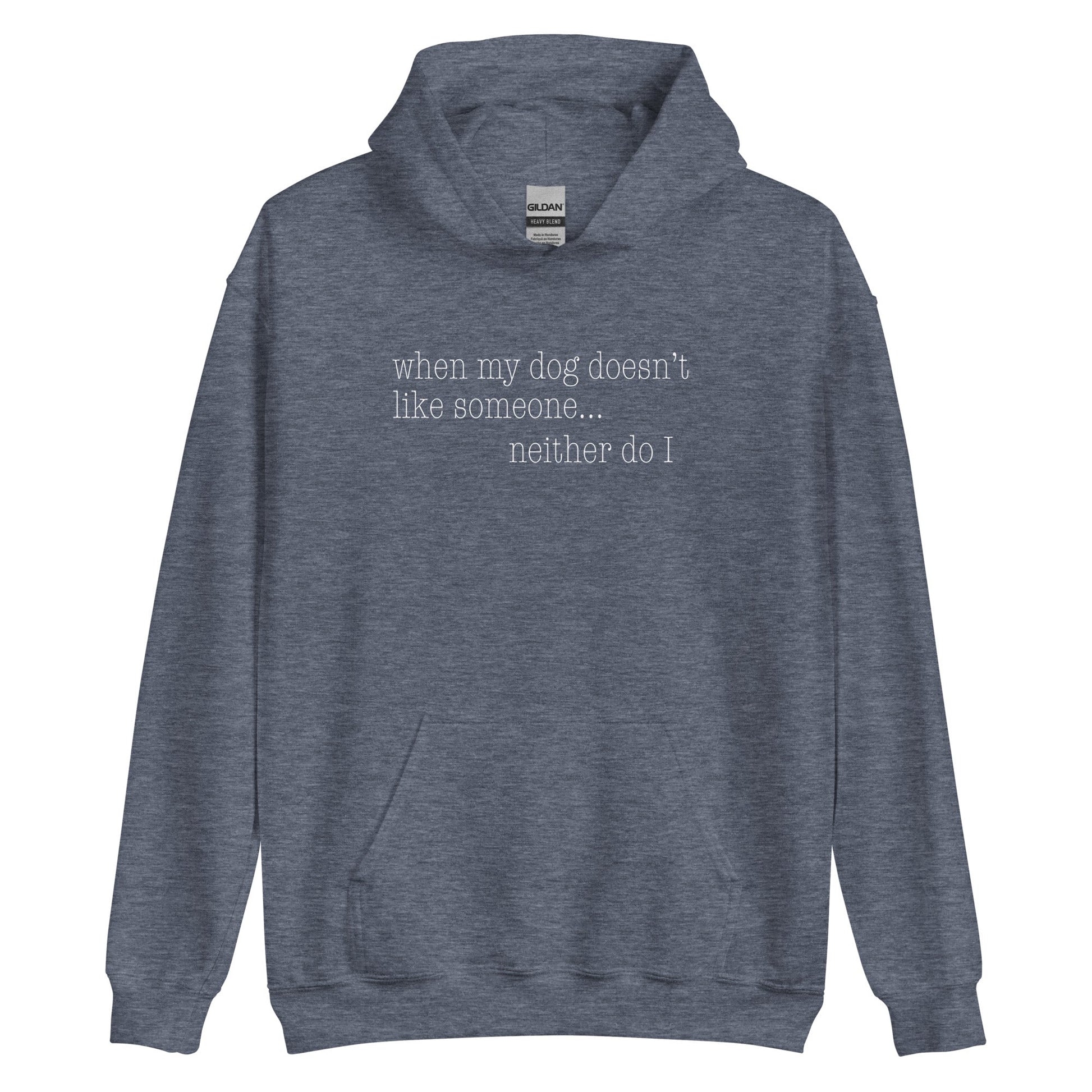 Dog Doesn’t Like Hoodie - Heather Sport Dark Navy / S