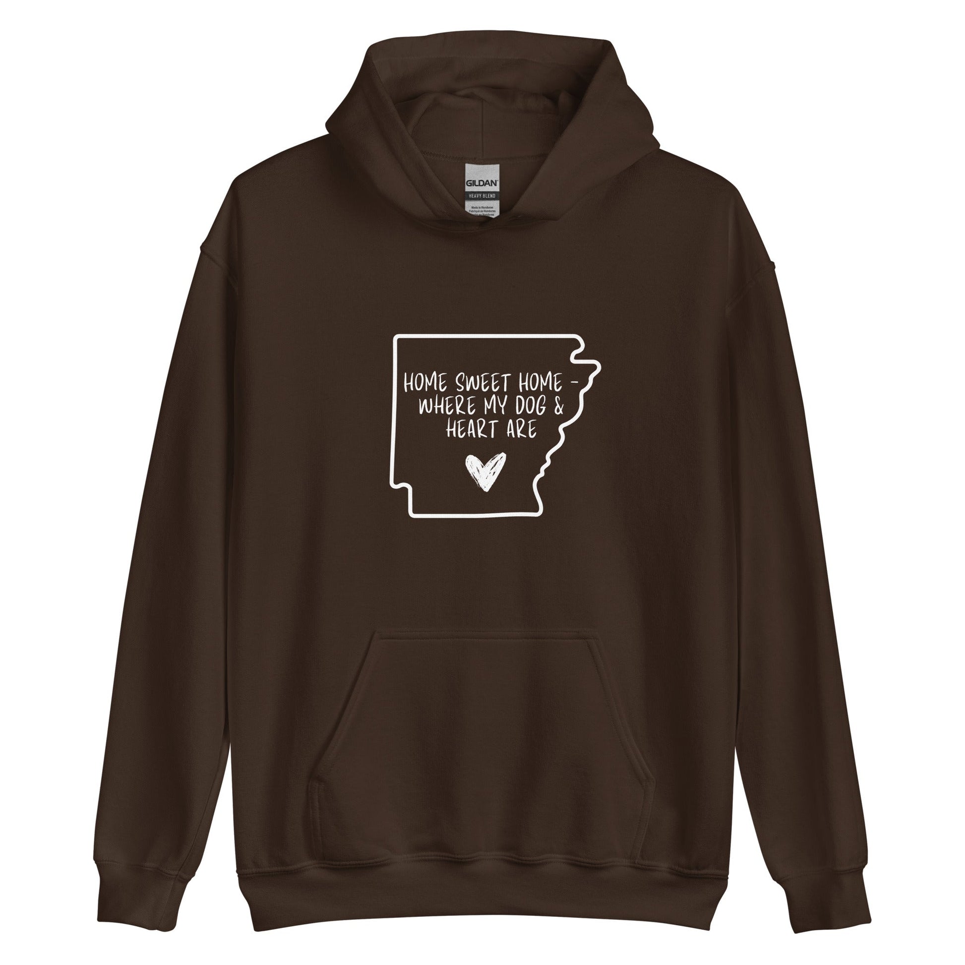 Home Sweet Arkansas Hoodie - Dark Chocolate / S