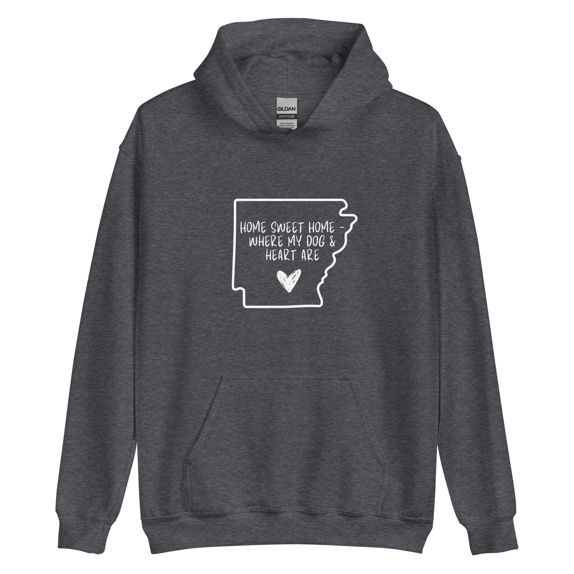 Home Sweet Arkansas Hoodie - Dark Heather / S