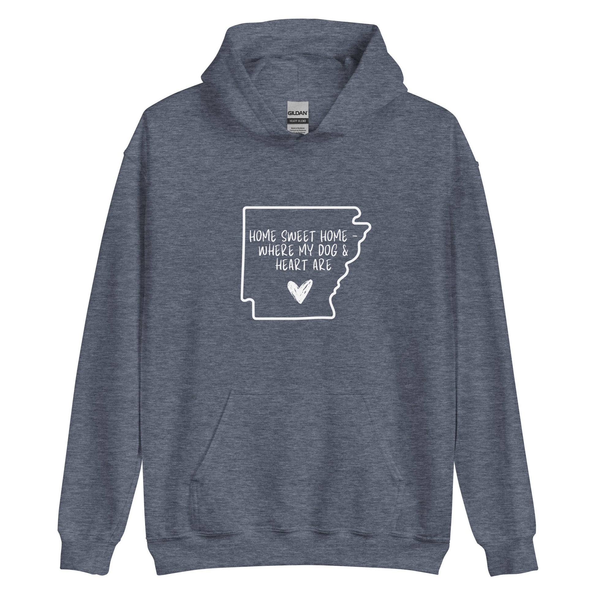 Home Sweet Arkansas Hoodie - Heather Sport Dark Navy / S