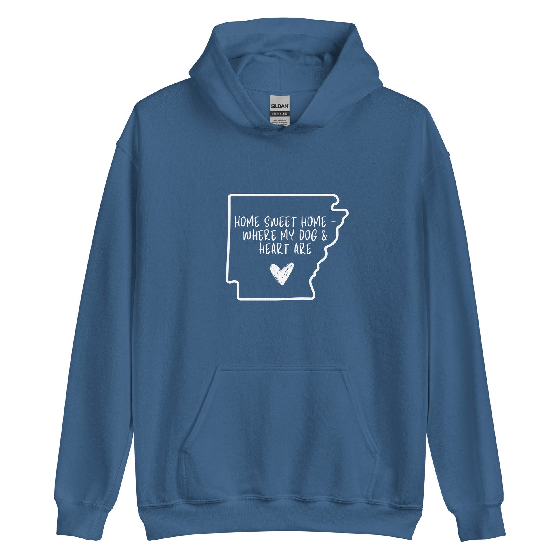 Home Sweet Arkansas Hoodie - Indigo Blue / S