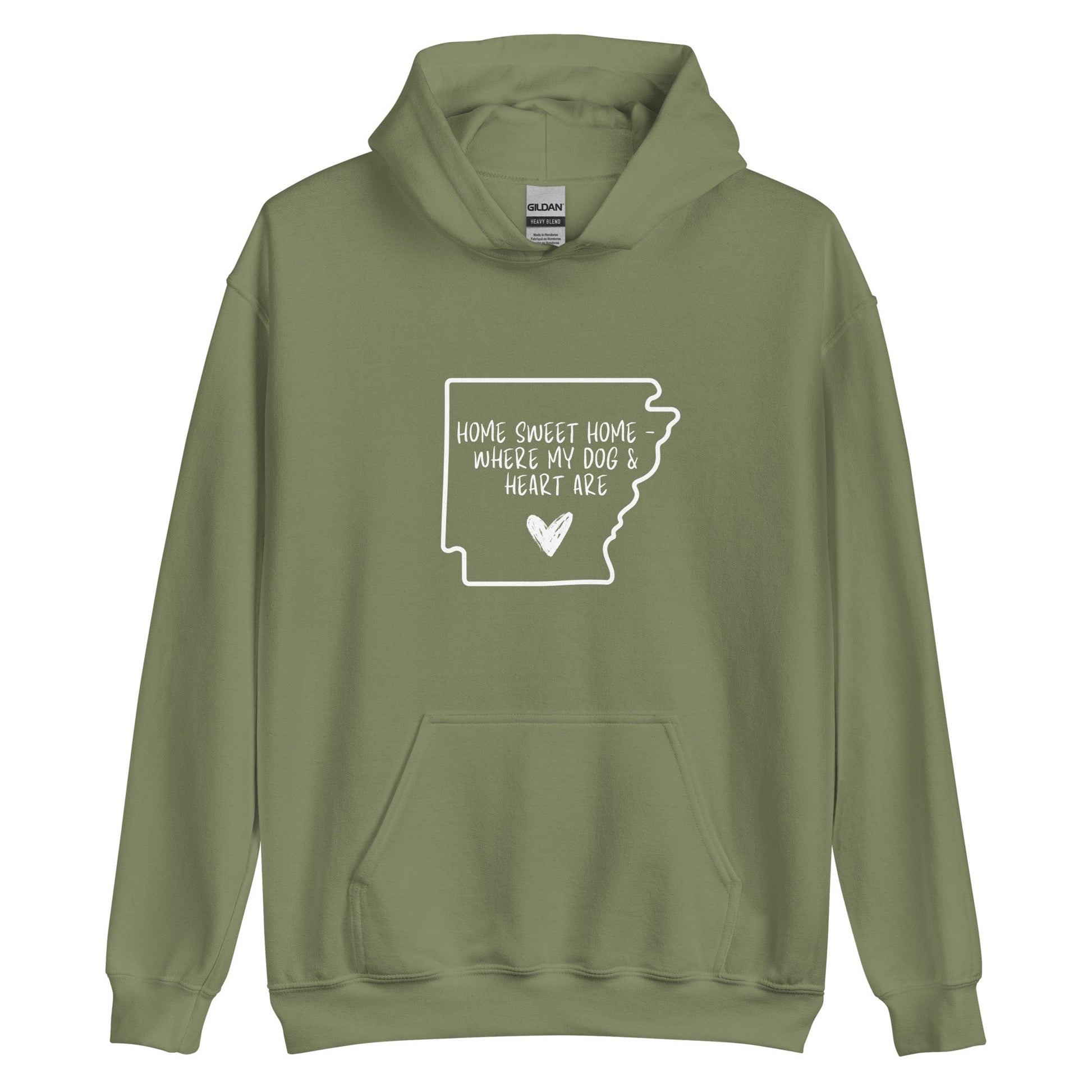 Home Sweet Arkansas Hoodie - Military Green / S