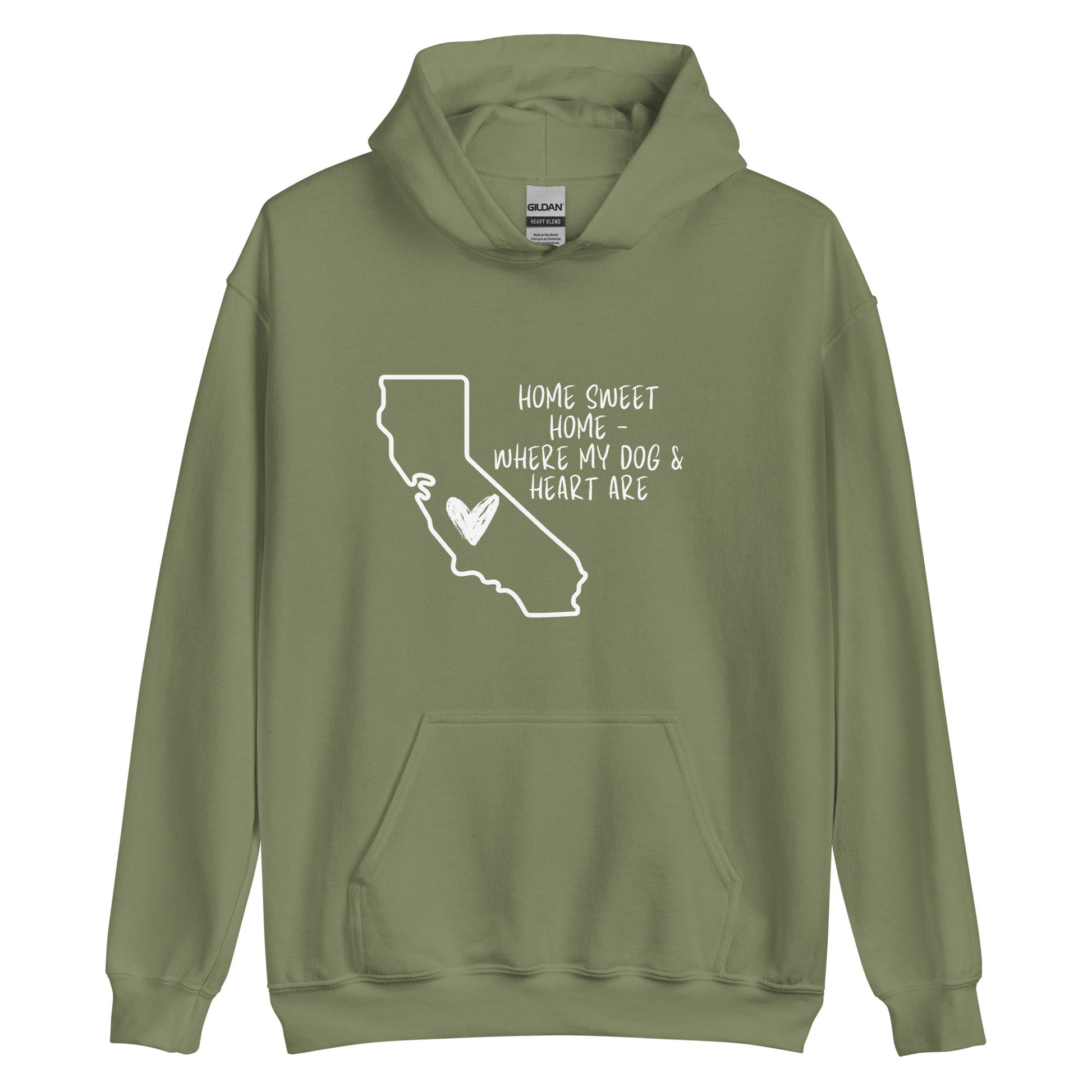 Home Sweet California Hoodie - Military Green / S
