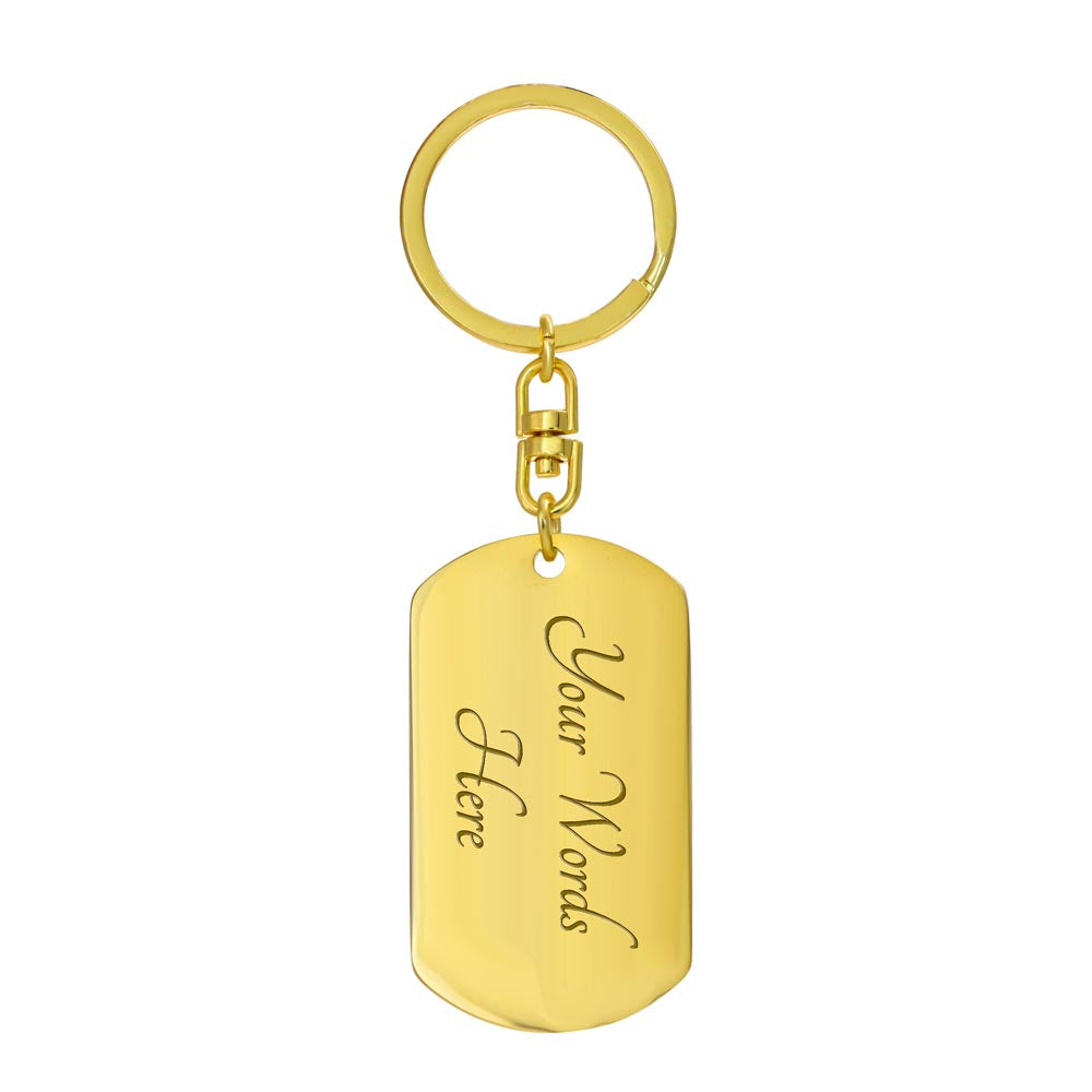 I Like Wine Keychain - Dog Tag with Swivel (Gold) / Yes