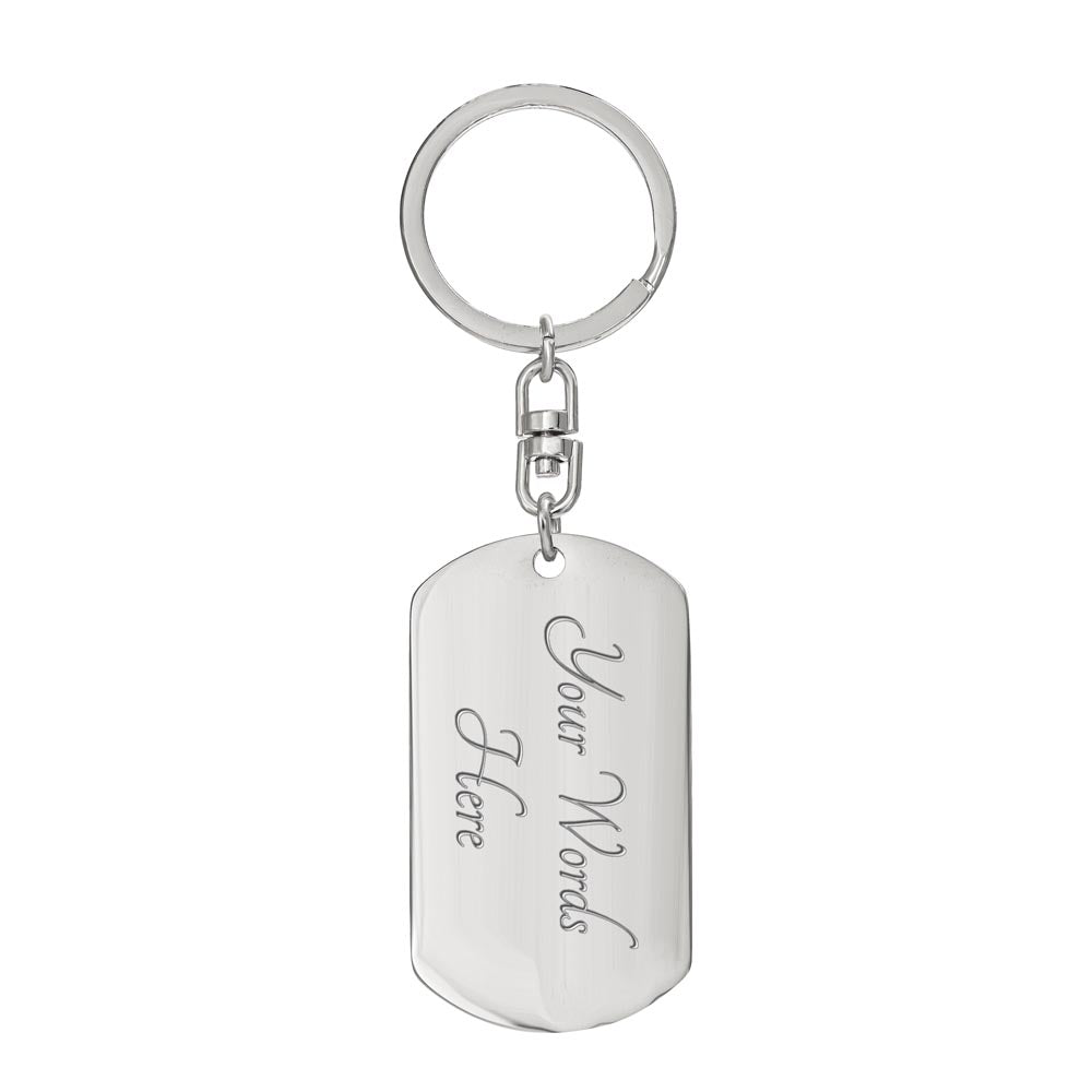 I Like Wine Keychain - Dog Tag with Swivel (Steel) / Yes