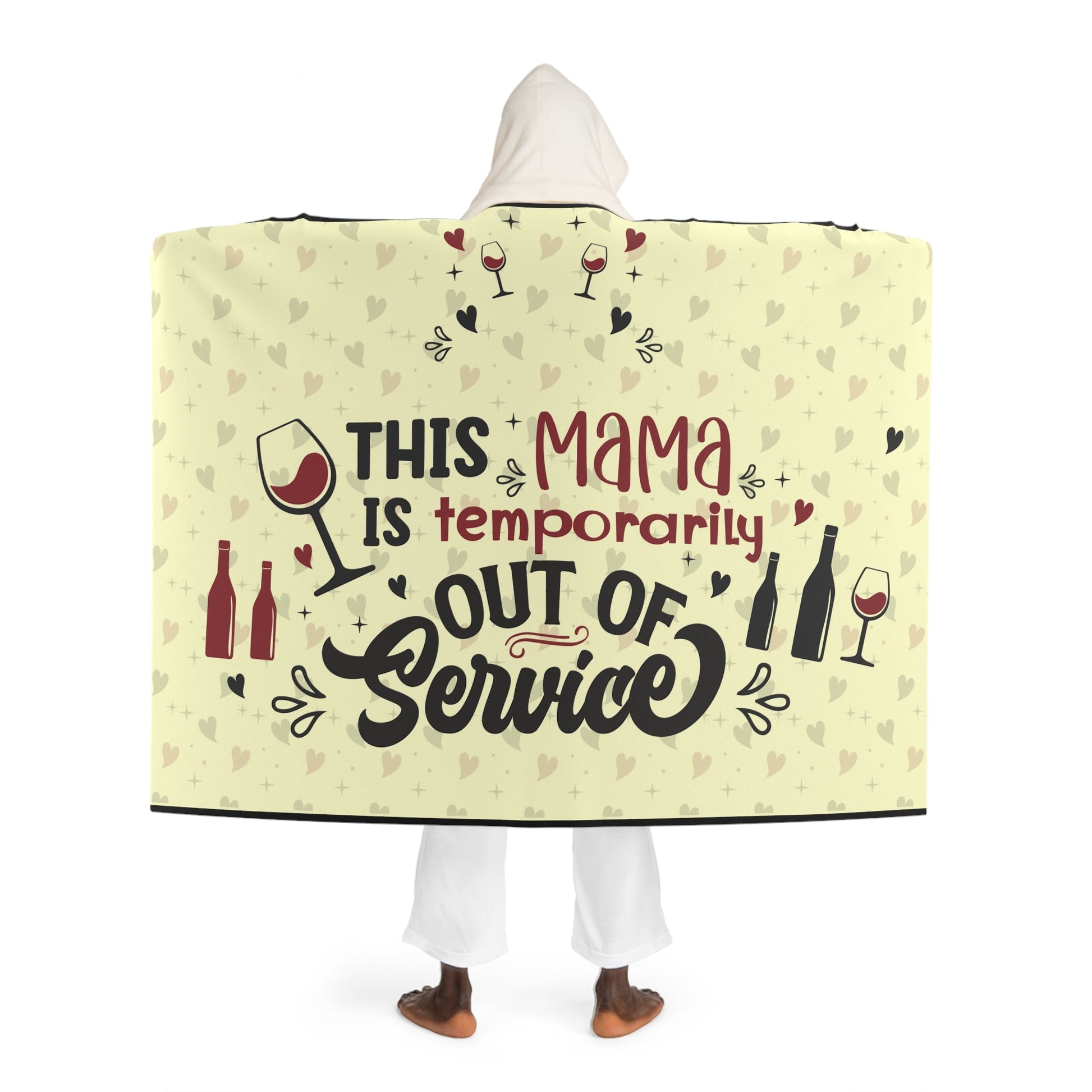 Mama’s Wine Hood Blanket - One size / Cream All Over Prints