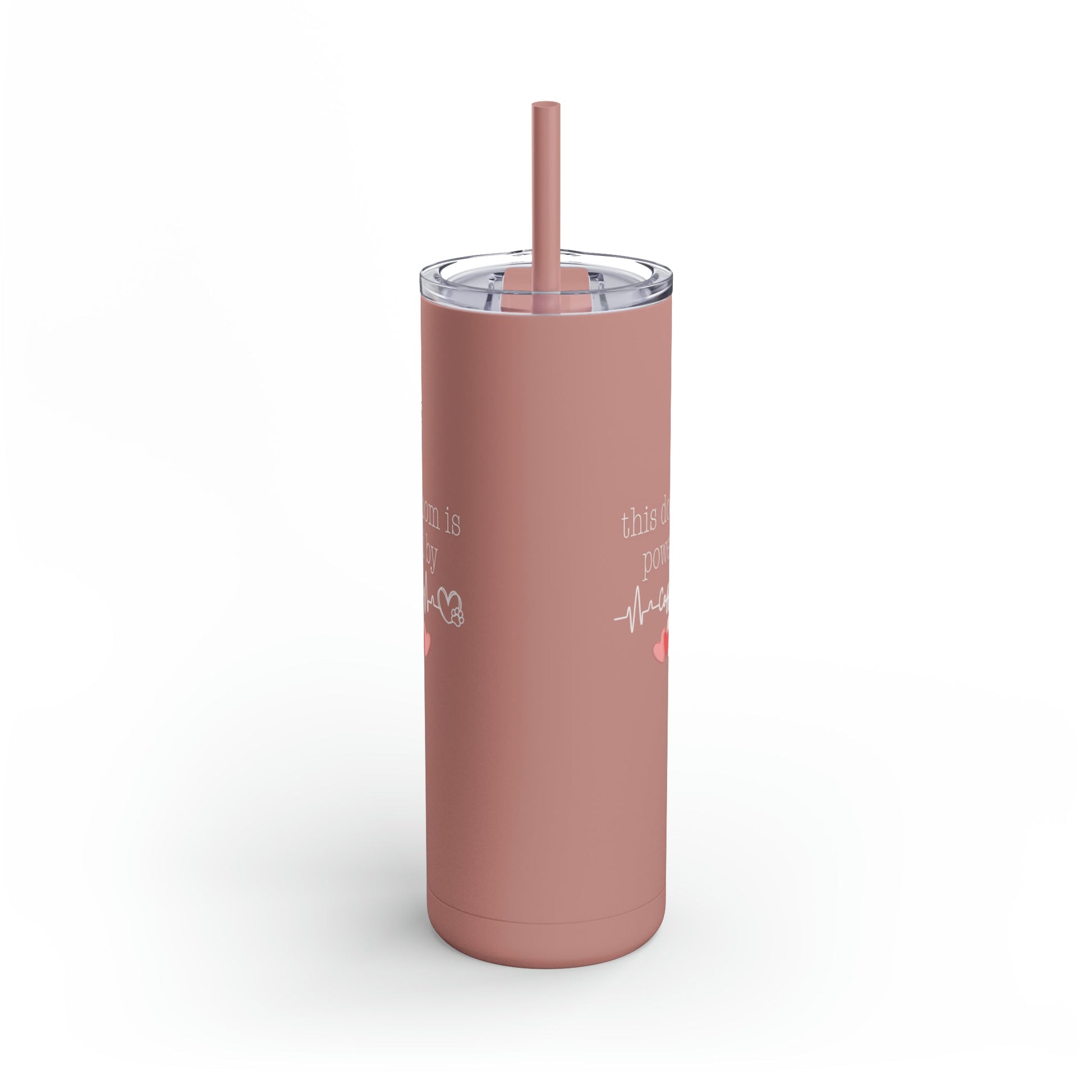 Powered By Coffee Skinny Matte Tumbler - GetGifts