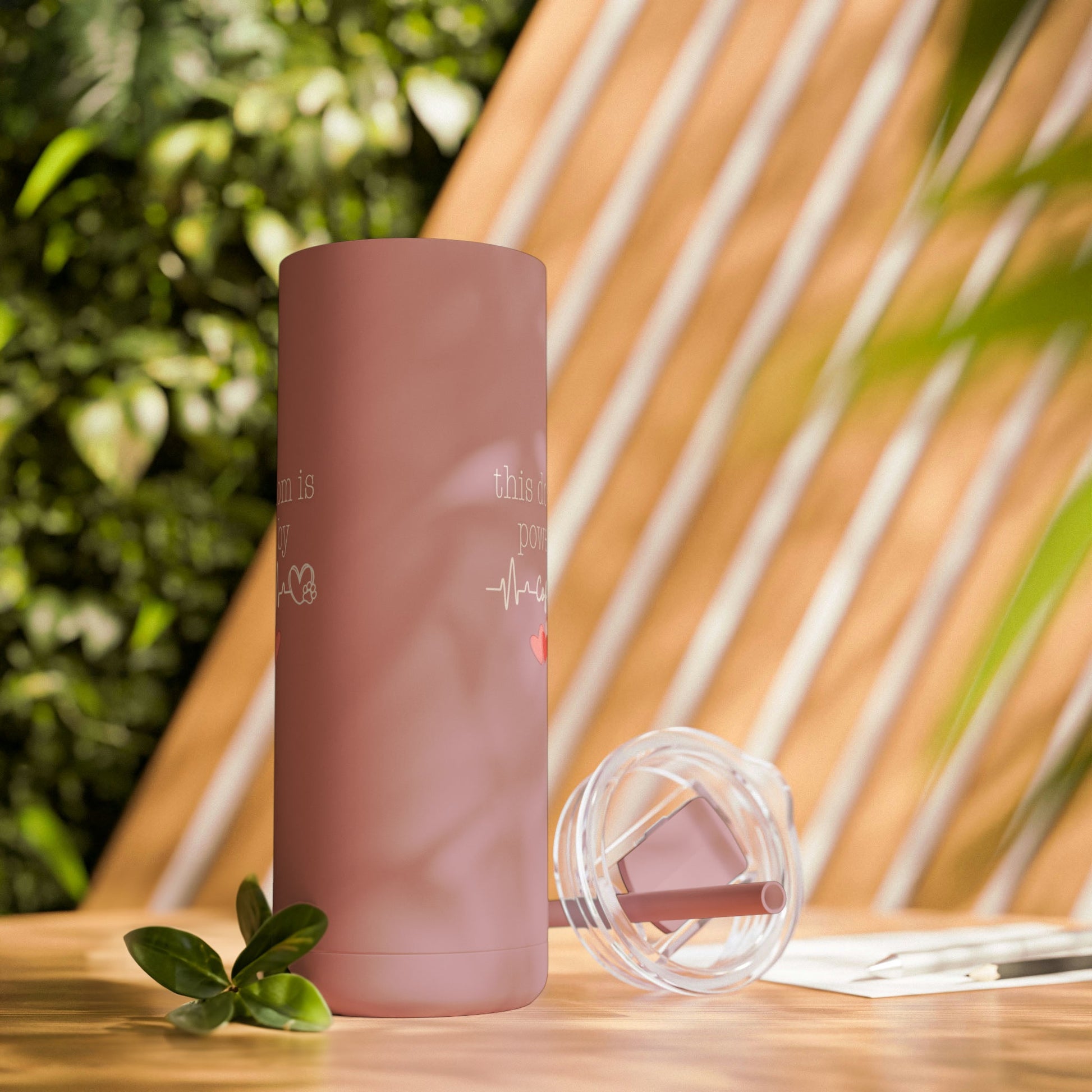 Powered By Coffee Skinny Matte Tumbler - GetGifts