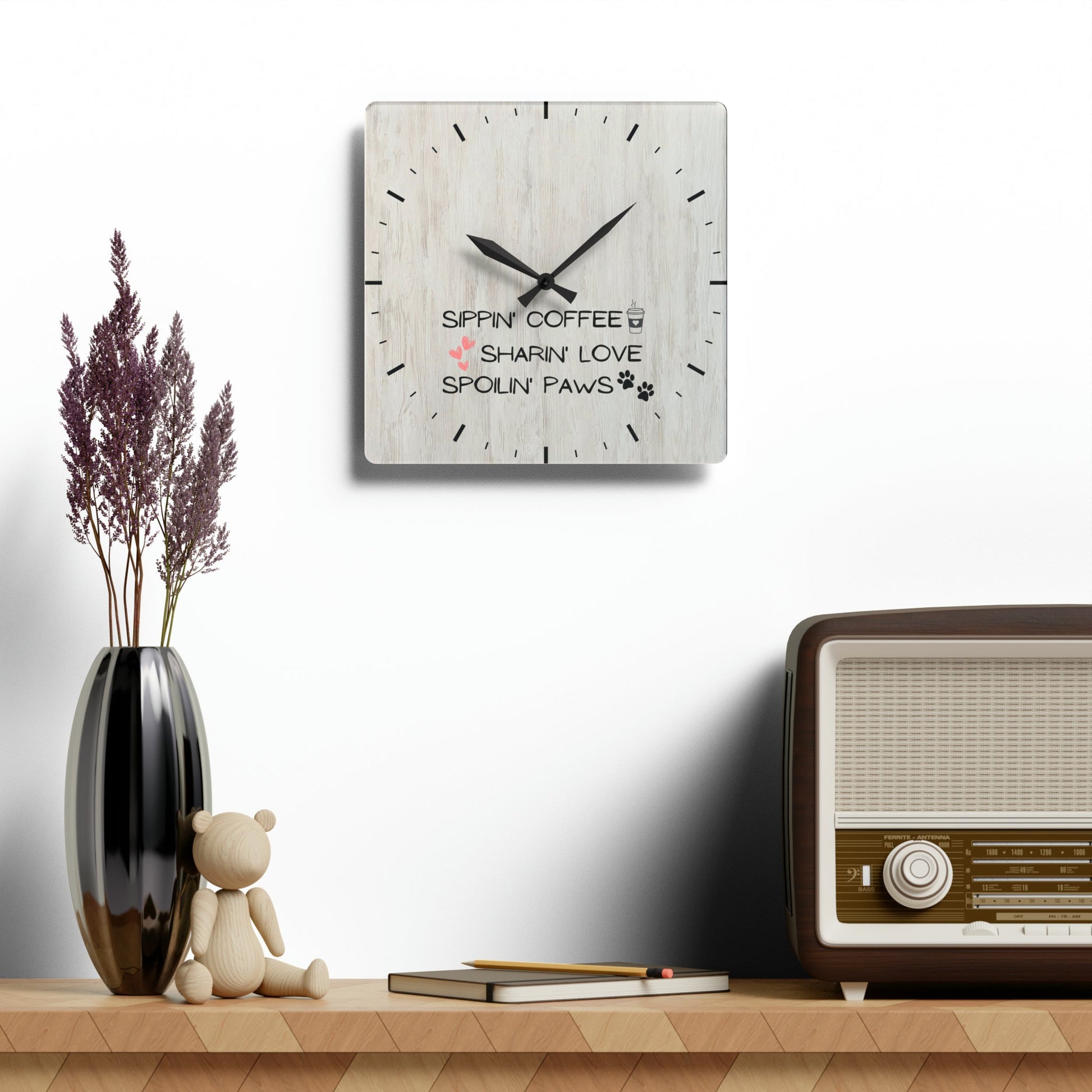 Sippin’ Sharin’ Spoilin’ Wall Clock - Home Decor