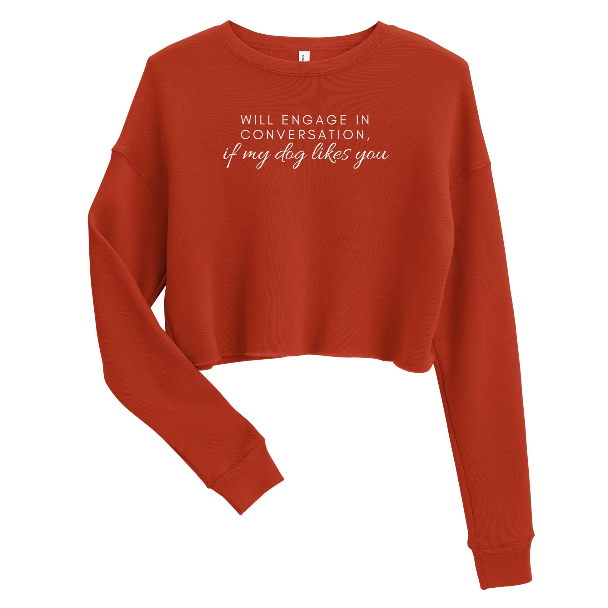 Will Engage in Convo Crop Sweatshirt - Brick / S